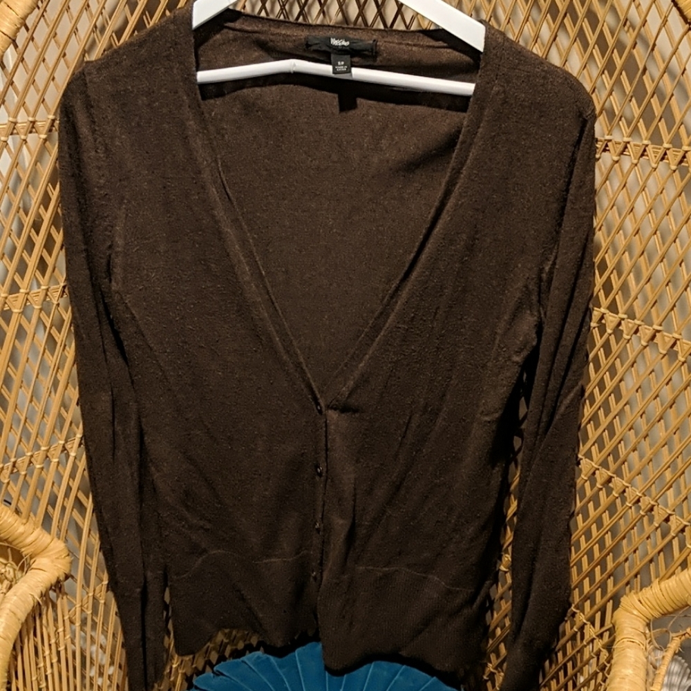 Mossimo brown cardigan with brass buttons S/P